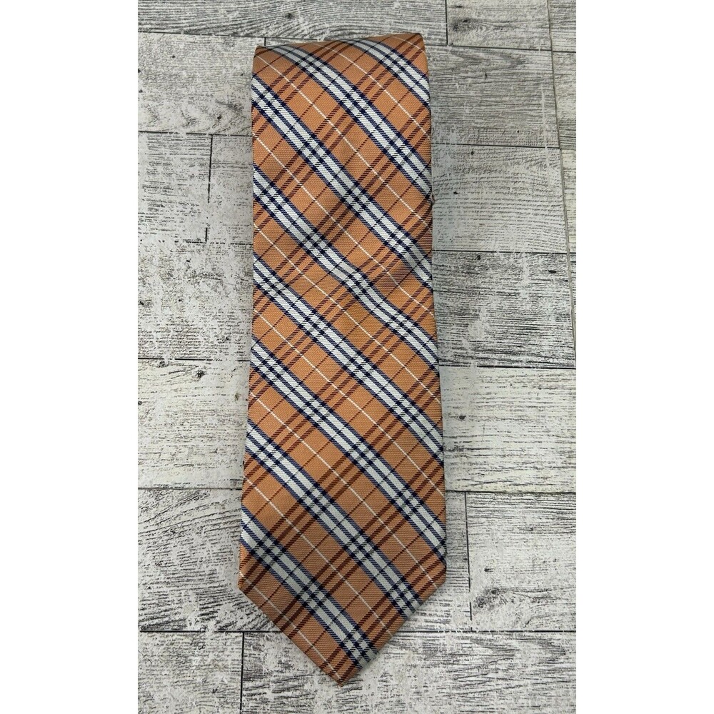 Brooks Brothers 346 Men's Orange Pure Silk Neck Tie Made In USA 58" Floral AOP